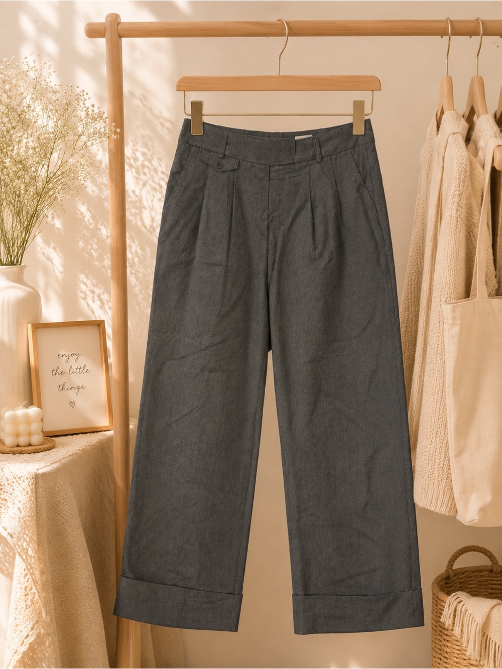 Brooks Brothers Wide-Leg Gray Dress Trousers